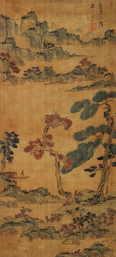 陳洪綬松溪泛艇圖