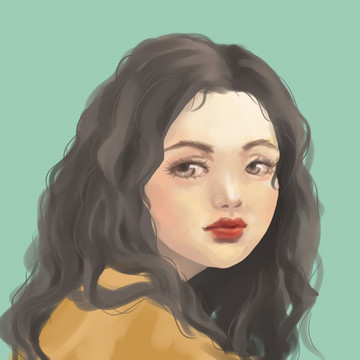 清新背景情侶頭像女