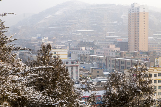 城镇雪景