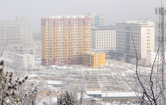 城镇雪景