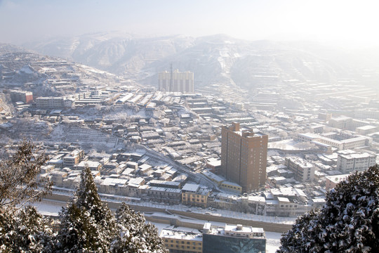 城镇雪景