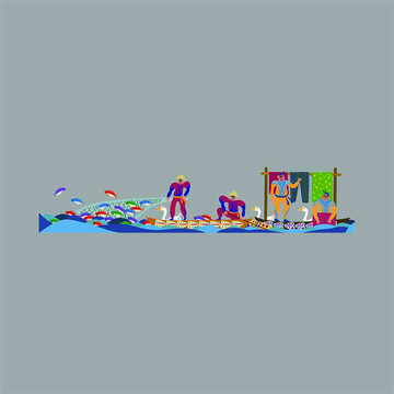 水上人家插畫(huà)