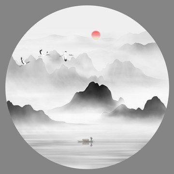 圓形山水畫