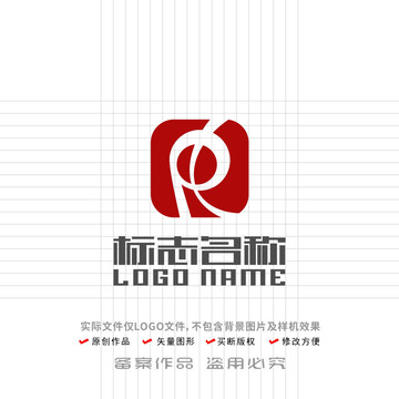 R字母PC标志科技logo