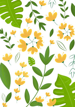 手绘植物花卉素材本本封面花纹