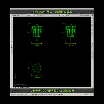 宫灯CAD平面图立面图
