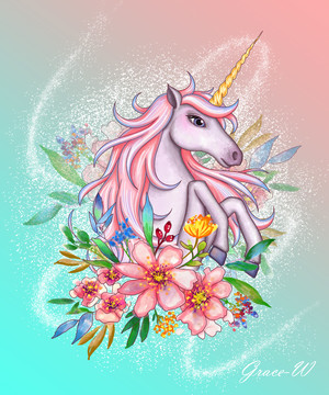 花叢獨(dú)角獸