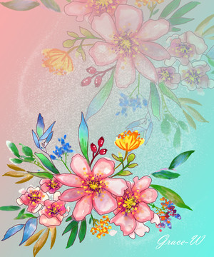 花朵手绘装饰背景