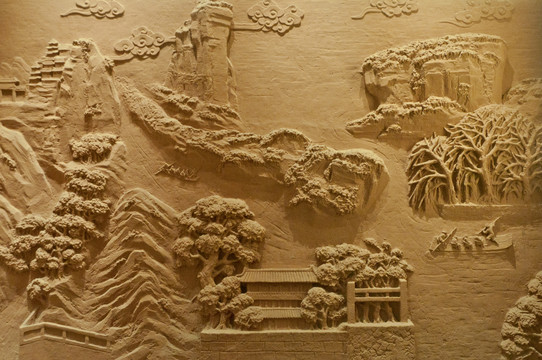 武夷山山水浮雕墙