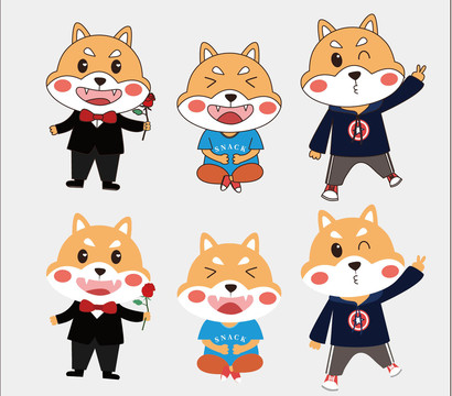 矢量可愛柴犬