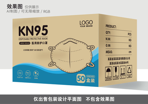 N95防護(hù)口罩紙箱包裝