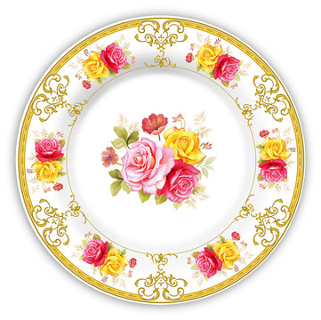 玫瑰花餐具花紋