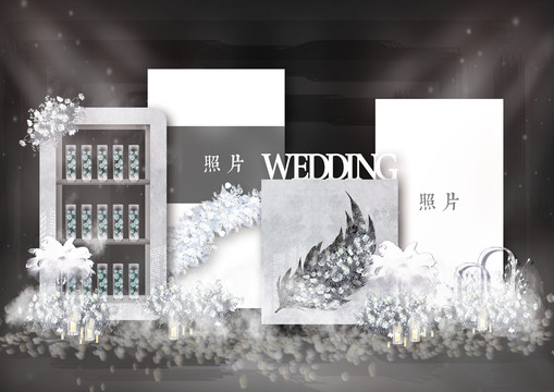 高級灰婚禮迎賓區(qū)設(shè)計(jì)