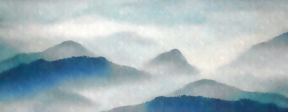 手繪水墨山水