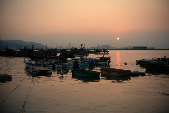 连岛夕阳余晖风光