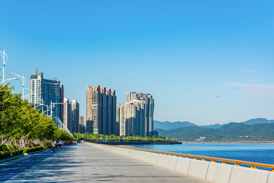 杭州钱塘江南岸滨江建筑群