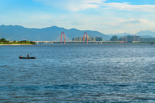 杭州钱塘江七桥之江大桥全景