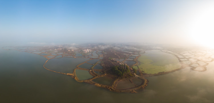 湖北黄石保安湖湿地公园航拍风光