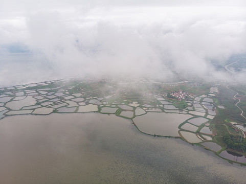 湖北大冶保安湖湿地公园航拍风光