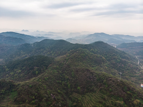 湖北黄石沼山森林公园航拍风光