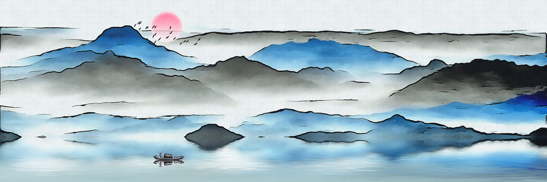 山水抽象畫