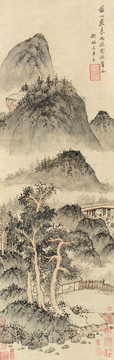 沈貞春山欲雨圖