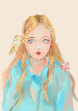 帶花的女孩