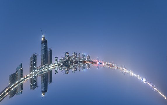 青岛城市风光夜景