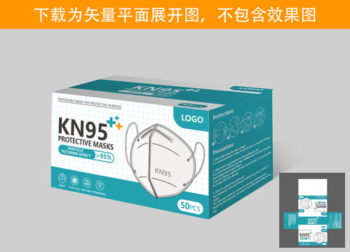 英文KN95口罩包裝