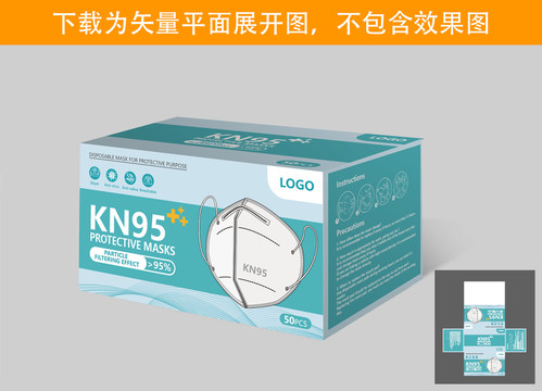 英文KN95口罩包裝