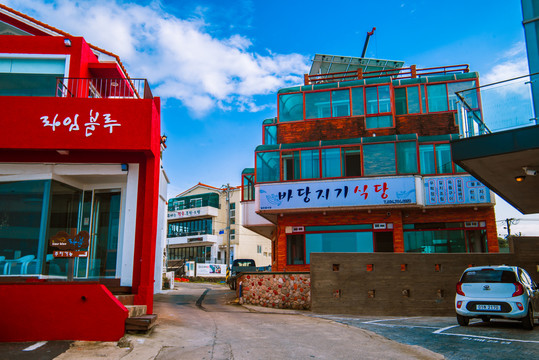 韩国海边城市风光