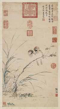 陳琳疏枝雙雀圖