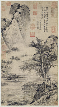 柯九思溪亭山色圖