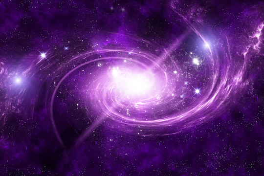 紫色漩渦星空星系
