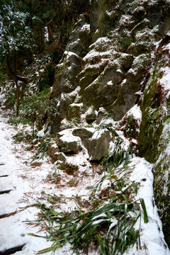 深山雪景