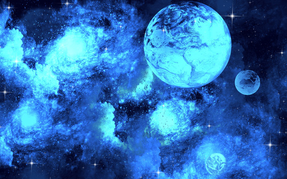 絢麗宇宙星空軟膜貼圖