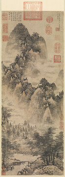 朱叔重秋山迭翠圖