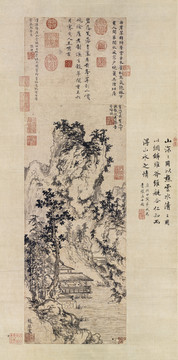 趙原溪亭秋色圖