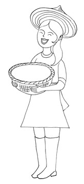 卡通女孩插畫