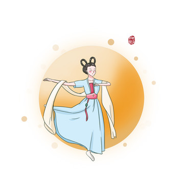 中秋節(jié)之嫦娥戲月布袋子插畫設(shè)計