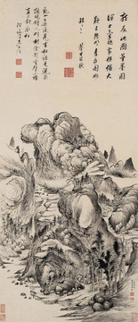 楊文驄山策杖圖