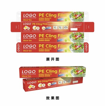 PE食品英文保鲜膜包装图片