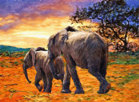 大象油画