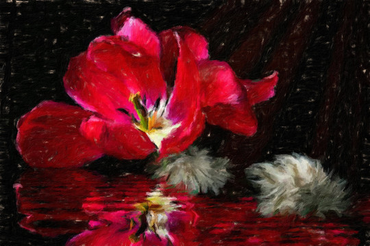 紅花油畫(huà)