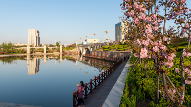 五莲城市公园倒影