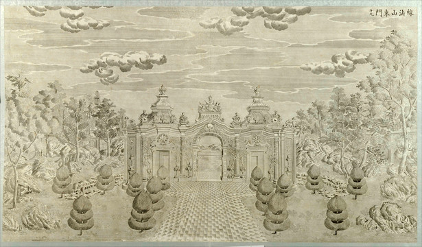 郎世寧圓明園銅版畫(huà)線法山東門(mén)