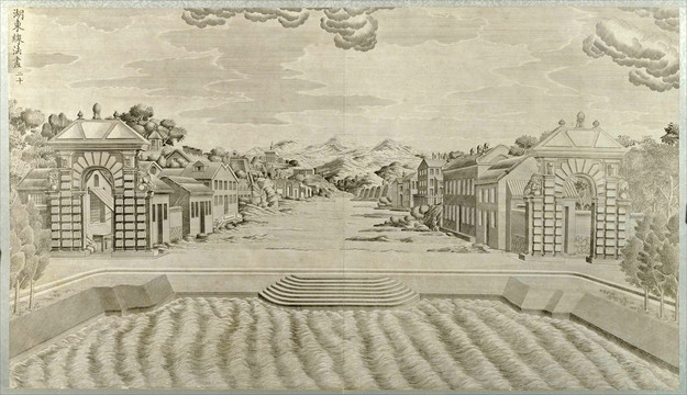 郎世寧圓明園銅版畫湖東緣法華