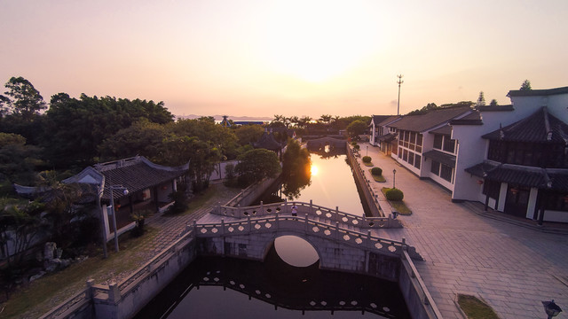 南沙滨海公园天后宫航拍