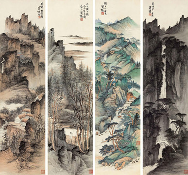 蕭愻擬元人山水