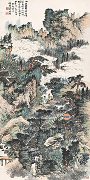 蕭愻云山探幽圖